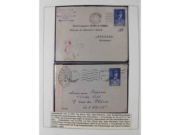 1941/42, Maréchal Pétain, attractive mint never hinged/unused and used collection with 134 covers and cards, specialized with
