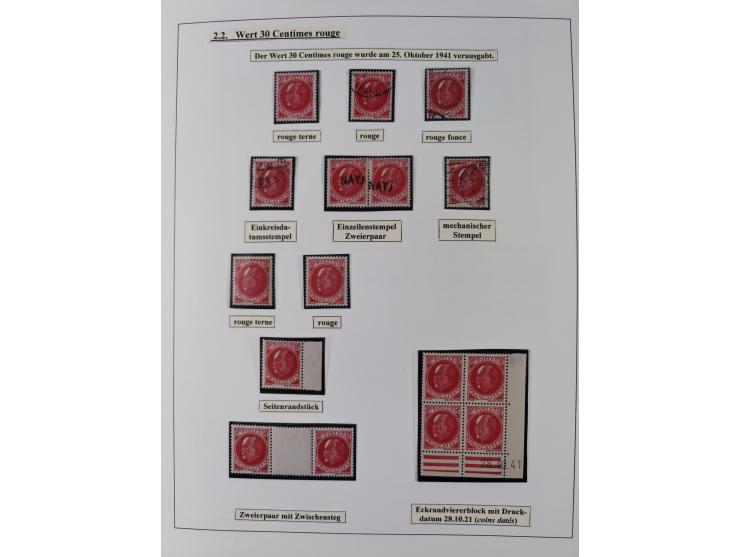 1941/42, Maréchal Pétain, attractive mint never hinged/unused and used collection with 134 covers and cards, specialized with