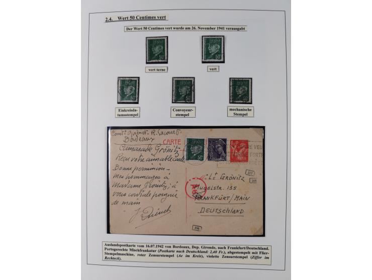1941/42, Maréchal Pétain, attractive mint never hinged/unused and used collection with 134 covers and cards, specialized with
