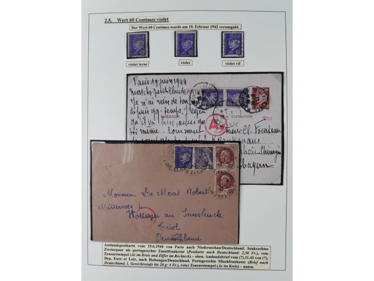 1941/42, Maréchal Pétain, attractive mint never hinged/unused and used collection with 134 covers and cards, specialized with