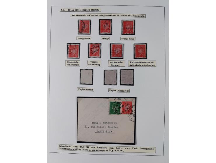 1941/42, Maréchal Pétain, attractive mint never hinged/unused and used collection with 134 covers and cards, specialized with