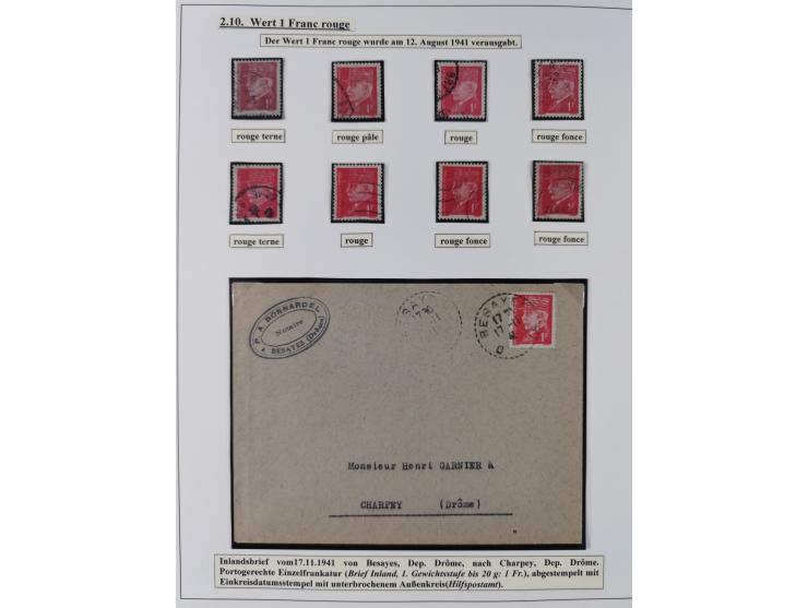 1941/42, Maréchal Pétain, attractive mint never hinged/unused and used collection with 134 covers and cards, specialized with