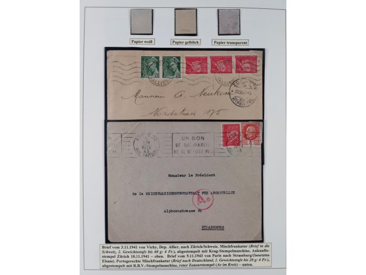 1941/42, Maréchal Pétain, attractive mint never hinged/unused and used collection with 134 covers and cards, specialized with