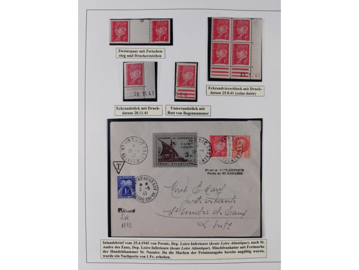 1941/42, Maréchal Pétain, attractive mint never hinged/unused and used collection with 134 covers and cards, specialized with