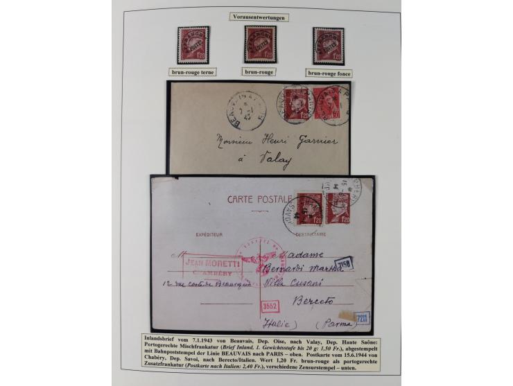 1941/42, Maréchal Pétain, attractive mint never hinged/unused and used collection with 134 covers and cards, specialized with