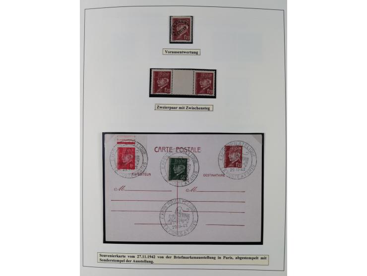 1941/42, Maréchal Pétain, attractive mint never hinged/unused and used collection with 134 covers and cards, specialized with