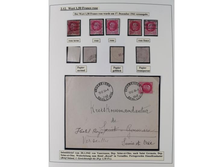 1941/42, Maréchal Pétain, attractive mint never hinged/unused and used collection with 134 covers and cards, specialized with