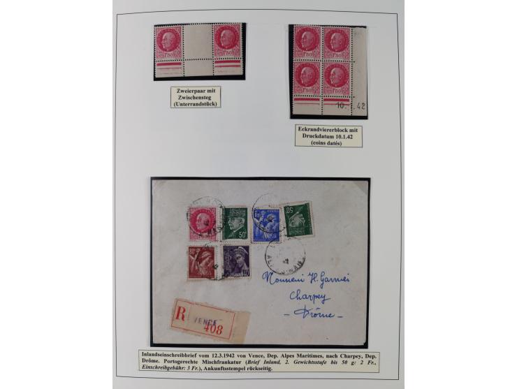 1941/42, Maréchal Pétain, attractive mint never hinged/unused and used collection with 134 covers and cards, specialized with