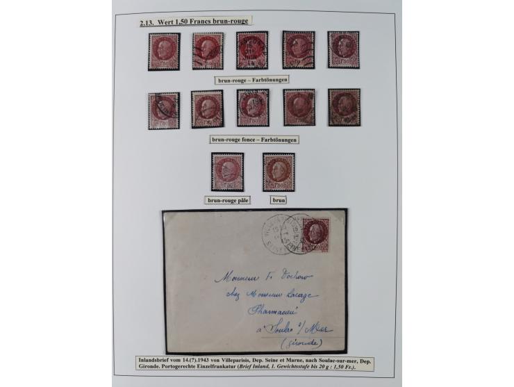 1941/42, Maréchal Pétain, attractive mint never hinged/unused and used collection with 134 covers and cards, specialized with