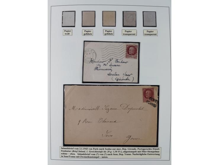 1941/42, Maréchal Pétain, attractive mint never hinged/unused and used collection with 134 covers and cards, specialized with