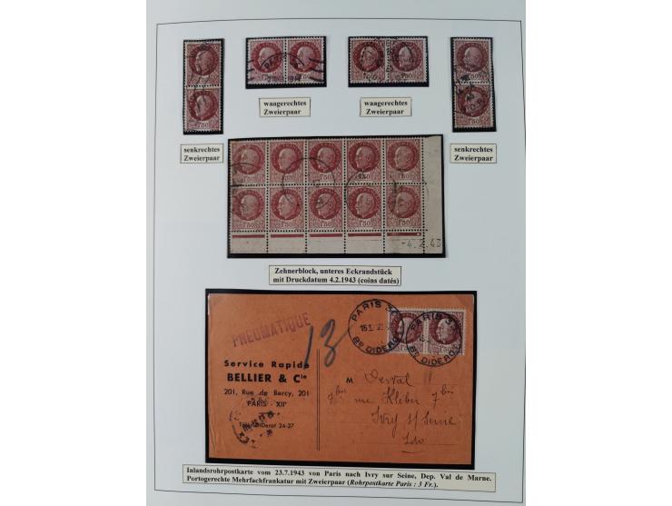 1941/42, Maréchal Pétain, attractive mint never hinged/unused and used collection with 134 covers and cards, specialized with