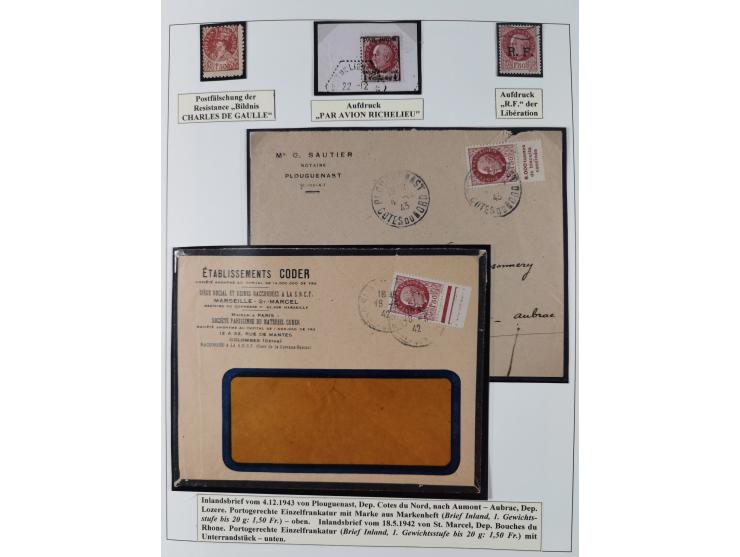 1941/42, Maréchal Pétain, attractive mint never hinged/unused and used collection with 134 covers and cards, specialized with
