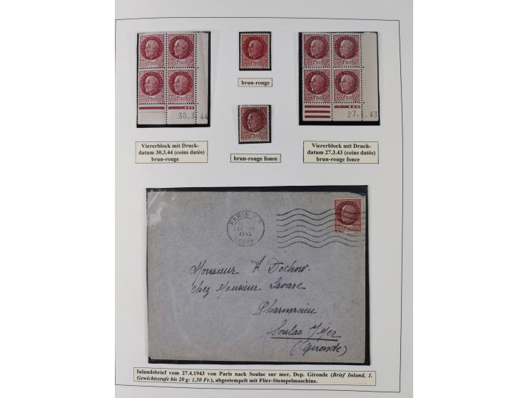 1941/42, Maréchal Pétain, attractive mint never hinged/unused and used collection with 134 covers and cards, specialized with
