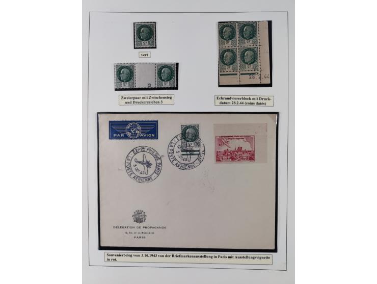 1941/42, Maréchal Pétain, attractive mint never hinged/unused and used collection with 134 covers and cards, specialized with