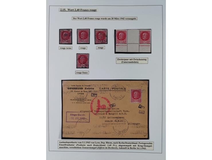1941/42, Maréchal Pétain, attractive mint never hinged/unused and used collection with 134 covers and cards, specialized with