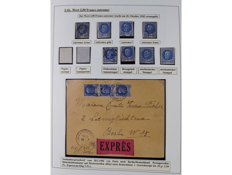 1941/42, Maréchal Pétain, attractive mint never hinged/unused and used collection with 134 covers and cards, specialized with