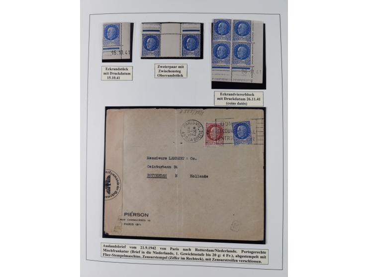 1941/42, Maréchal Pétain, attractive mint never hinged/unused and used collection with 134 covers and cards, specialized with