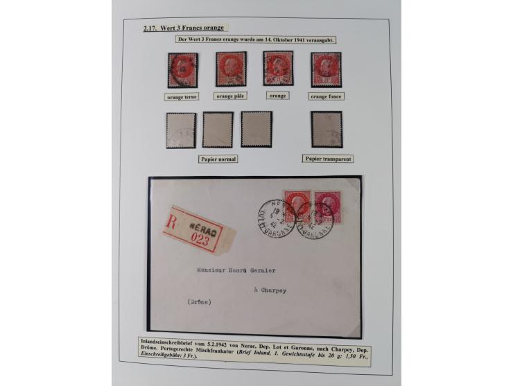 1941/42, Maréchal Pétain, attractive mint never hinged/unused and used collection with 134 covers and cards, specialized with