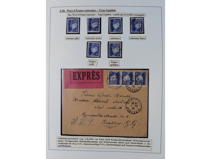 1941/42, Maréchal Pétain, attractive mint never hinged/unused and used collection with 134 covers and cards, specialized with