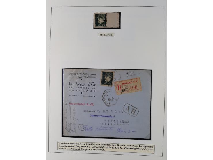 1941/42, Maréchal Pétain, attractive mint never hinged/unused and used collection with 134 covers and cards, specialized with