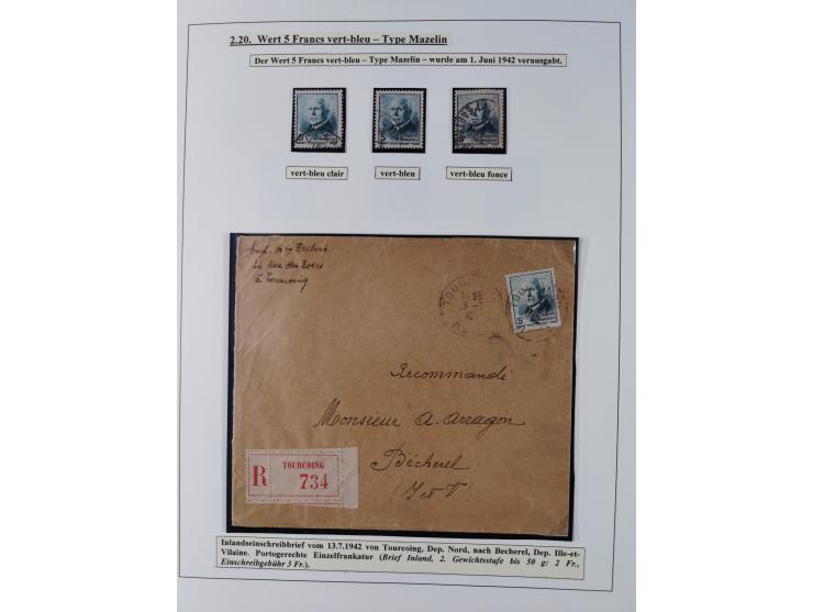 1941/42, Maréchal Pétain, attractive mint never hinged/unused and used collection with 134 covers and cards, specialized with