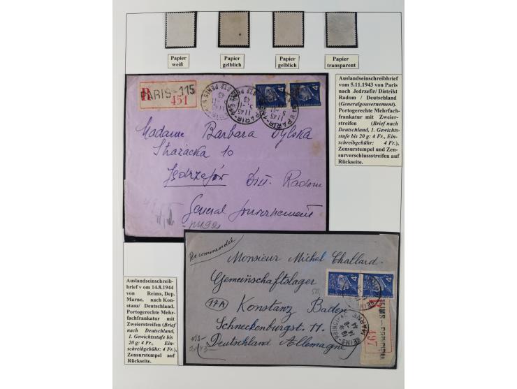 1941/42, Maréchal Pétain, attractive mint never hinged/unused and used collection with 134 covers and cards, specialized with