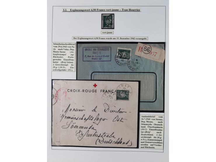 1941/42, Maréchal Pétain, attractive mint never hinged/unused and used collection with 134 covers and cards, specialized with