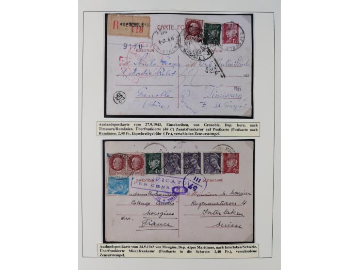 1941/42, Maréchal Pétain, attractive mint never hinged/unused and used collection with 134 covers and cards, specialized with