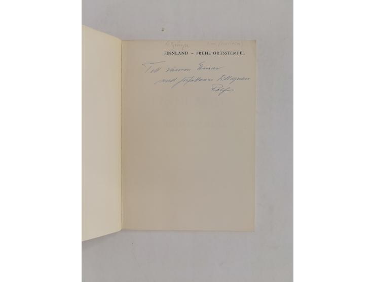 FINLAND – Gummesson, Rolf: Finnland – frühe Ortsstempel (1964), 96 pages, in German language, brochure, signed by the author 