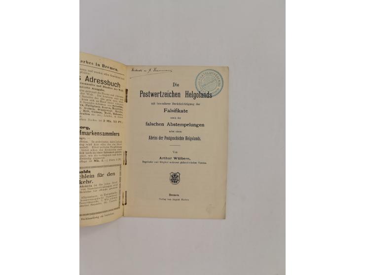 GERMANY – Wülbern, Arthur: Originale und Neudrucke von Helgoland (1906), 64 pages, softcover; PLUS: Wülbern, Arthur: Die Post