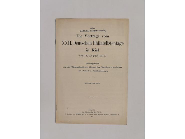 GERMANY – Pauli, Emil: Die schwarzen Listen, Kataloge und Bücher auf dem Gebiete der Philatelie im Lichte der Rechte (Vortrag