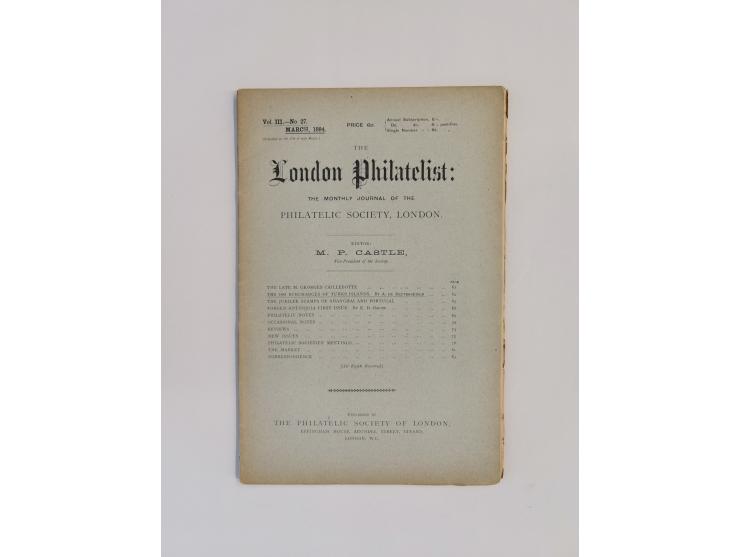 TURKS ISLANDS – Bacon, E. D.: The Postage Stamps of the Turks Islands (1917), 29 pages + 3 plates, brochure, but privately ha