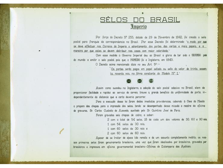 BRAZIL – Ayres, Paulo: Sélos do Brasil Imperio / Brazilian Stamps Empire. A unique photo album with Portuguese text and photo