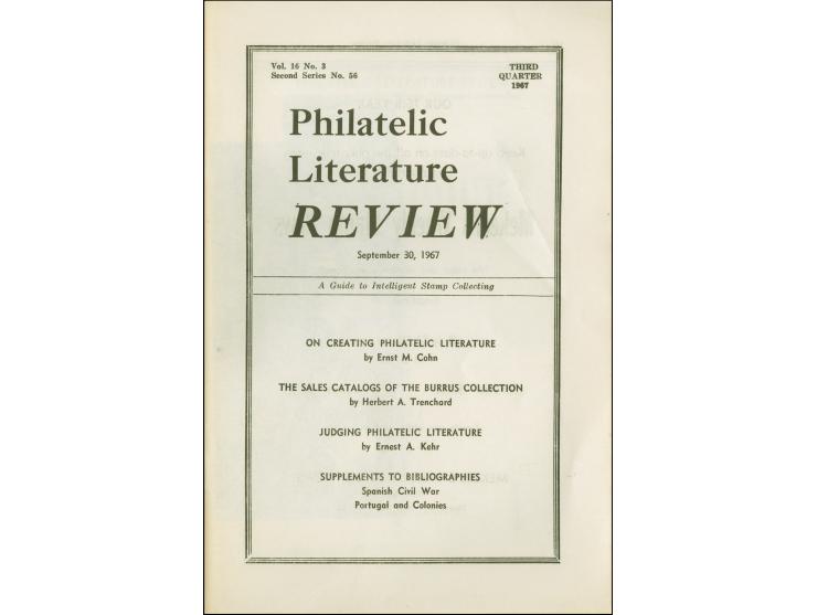 BURRUS, MAURICE; sale of his stamp collection, between 1963-1967, the largest in the world at the time, was auctioned off by 