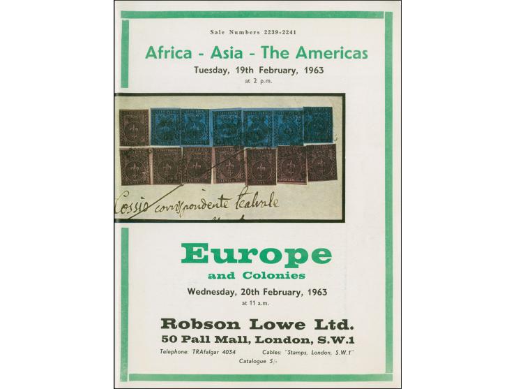 BURRUS, MAURICE; sale of his stamp collection, between 1963-1967, the largest in the world at the time, was auctioned off by 