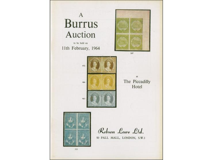 BURRUS, MAURICE; sale of his stamp collection, between 1963-1967, the largest in the world at the time, was auctioned off by 