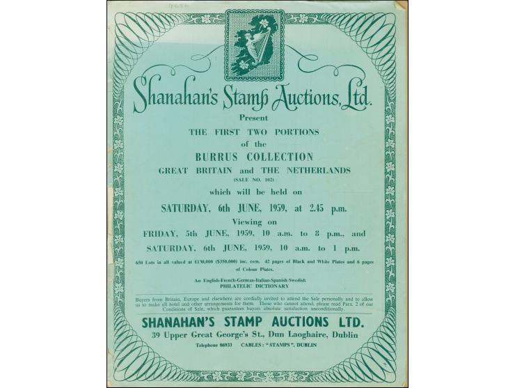 BURRUS, MAURICE; sale of his stamp collection, between 1963-1967, the largest in the world at the time, was auctioned off by 