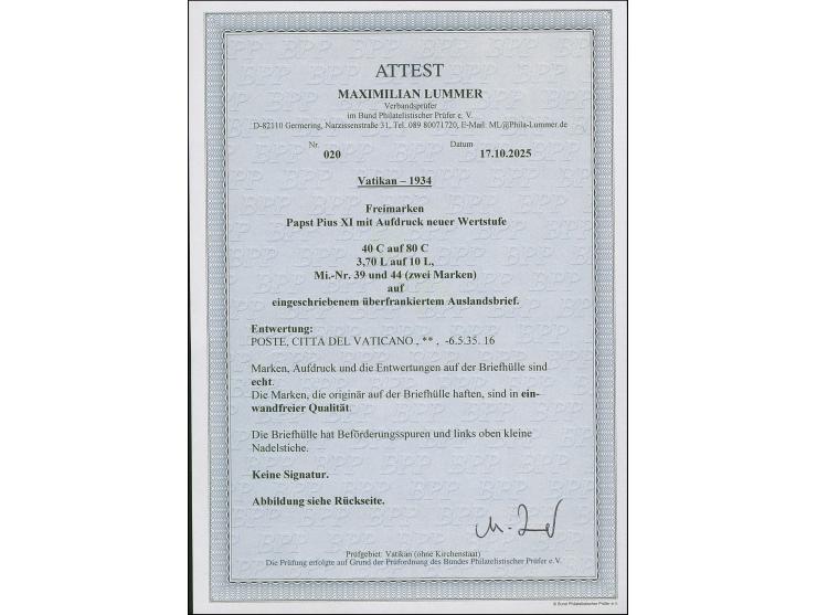 1934, Provisionals 40 c.-3,70 l. overcomplete, used on 3 registered and 6 normal covers, including one registered to Shanghai