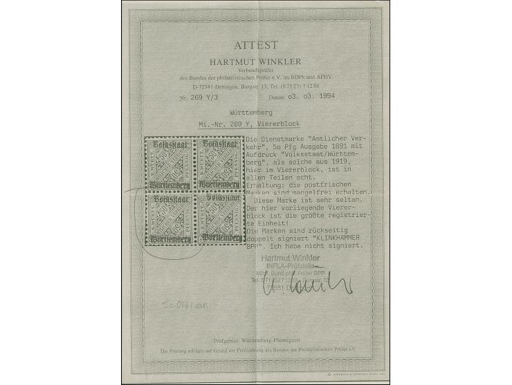 1919, Volksstaat 50 Pf schwarzrotbraun ohne Wz., Farbfrisch und und ausgabetypisch gut gezähnt, postfrisch. Einwandfrei. Eine