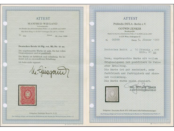 10 Pfg. rot, farbfrisch und sehr gut gezähnt, die postfrische Marke ist in tadelloser Erhaltung. Ein sehr schönes Exemplar di