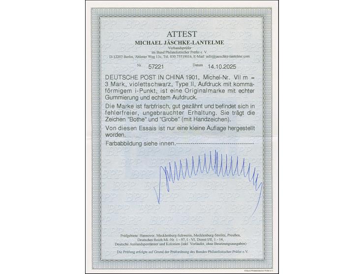 Amtlich nicht ausgegeben: 1-3 M., jeweils Aufdruck mit kommaförmigem i-Punkt, alle drei Werte sind farbfrisch und gut bis seh