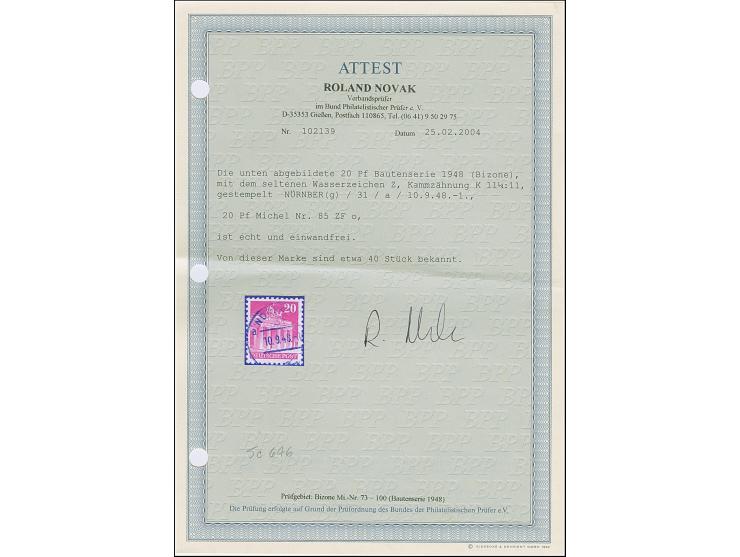 20 Pfg. rot, gezähnt K 11¼ : 11 mit Wasserzeichen 1Z, sauber gestempelt und in tadelloser Erhaltung. Ein sehr schönes Exempla