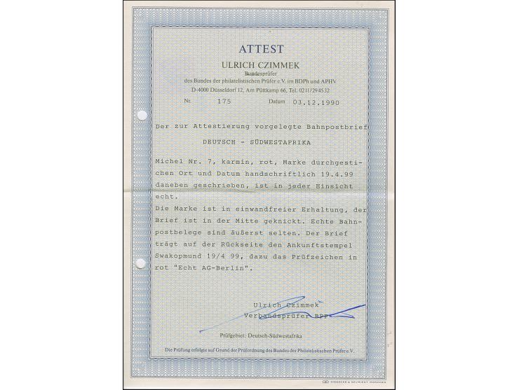 “Rössing 19.4.99” handschriftlicher Aufgabevemerk der Bahnpost mit Ausgabe 1898 10 Pfg. mit Federstrich-Entwertung auf Briefk