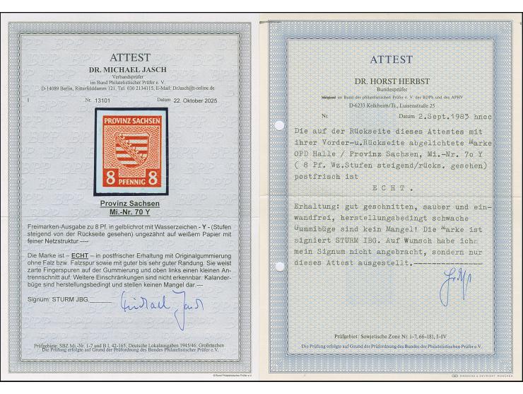 1945, Wappen 8 Pfg. mit Wasserzeichen “Stufen steigend”, allseits breitrandig, postfrisch mit einer winzigen Fingerspur und h