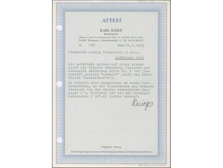 1920, Bogenförmiger Aufdruck auf Germania 30 auf 10 Pfg., mit abweichender Ur-Doppelganzsachenkarte Deutsches Reich P108, ung