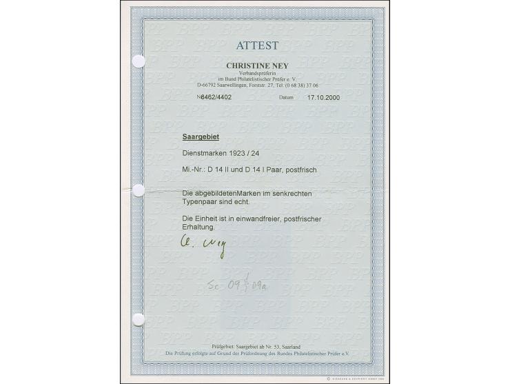 1923, 25 Cent im senkrechten Typenpaar Type II/Type I, postfrisch, tadellos, Fotoattest Ney BPP (2000)