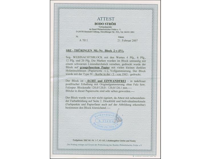 Weihnachts-Block auf graugefasertem Papier, postfrisch, in tadelloser Erhaltung. Bisher sind nur ganz wenige postfrische Exem