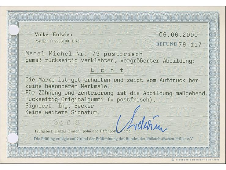 1922, Flugpost 3 Mark Steilaufdruck, postfrisch, tadellos, sign. Becker sowie Befund Erdwien BPP (2000)