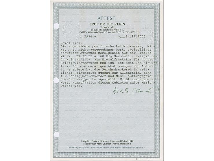 Nicht ausgegebene Werte: Germania 60 Pfennig dunkelgraulila, postfrisch, tadellos, eine der ganz großen Seltenheiten, ProFi h