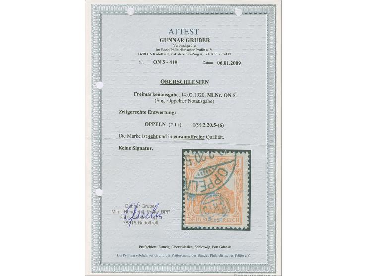 1920, Germania 7½ Pfennig dunkelrötlichorange, farbfrisch und gut gezähnt, sauber gestempelt, tadellos, Fotoattest Gruber BPP